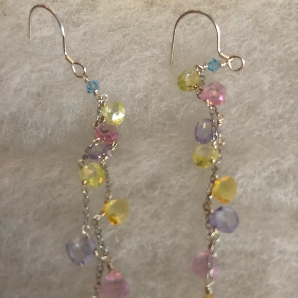 Amethyst, citrine, pink tourmaline,peridot earring - Picture 7 of 8